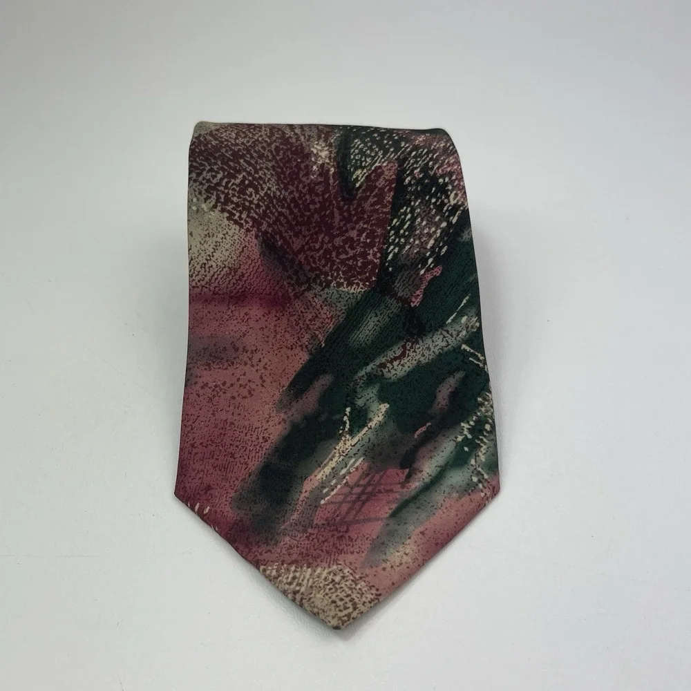 Vintage Principe‎ Tie Waterfloral Watercolor Floral Abstract Polyester 3.5